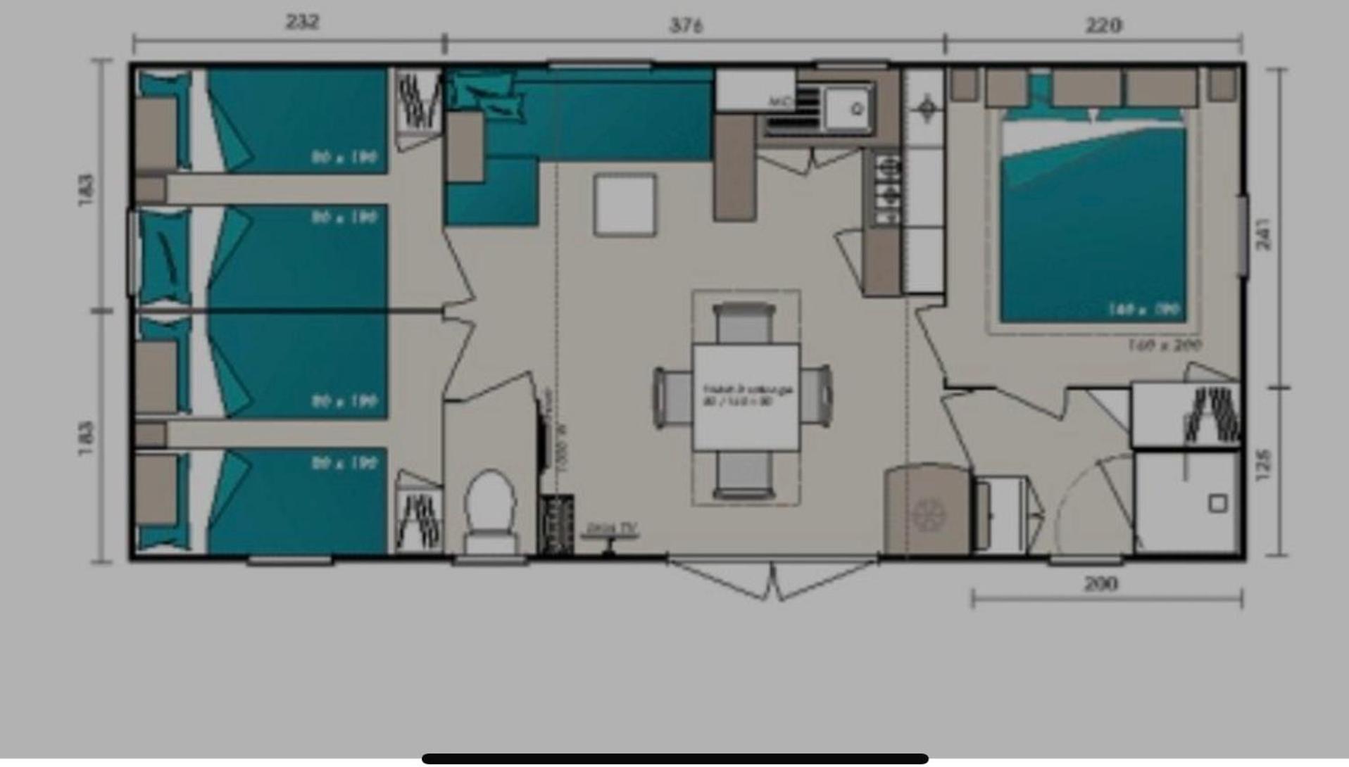 Campingplatz Mobil-home Le Manosely Confort 6 Pers Climatise *
